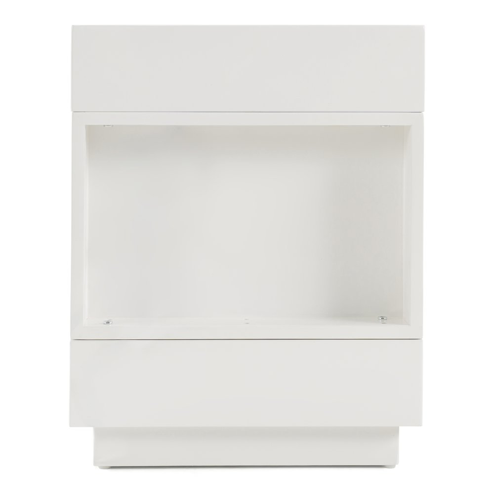 Esso Modern White Glossy Tall Nightstand. Picture 6