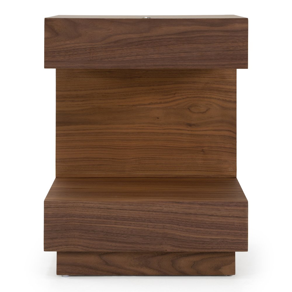 Esso - Contemporary Walnut Tall Nightstand. Picture 1