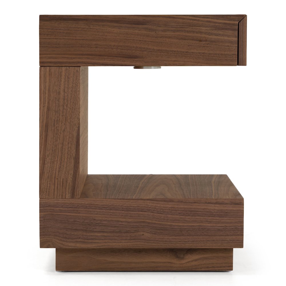 Esso - Contemporary Walnut Tall Nightstand. Picture 3