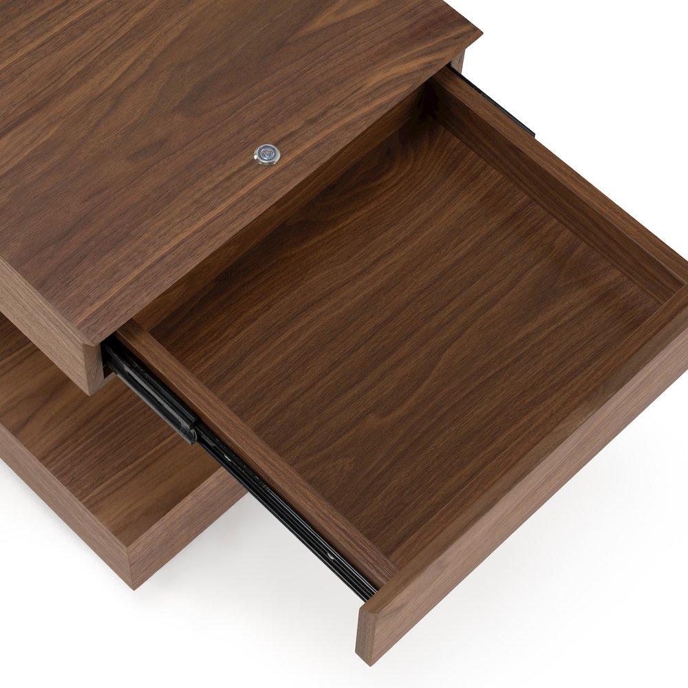 Esso - Contemporary Walnut Tall Nightstand. Picture 7