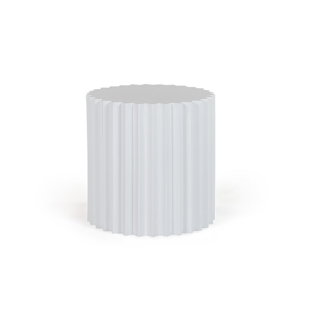 Modrest Evadale - Modern White Concrete End Table. Picture 1