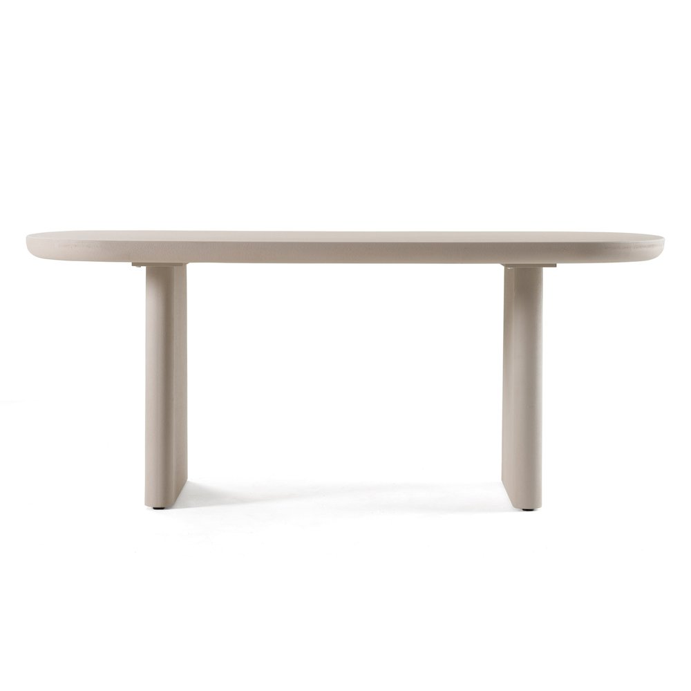 Evermore - Modern Grey Faux Cement Oval Dining Table. Picture 1