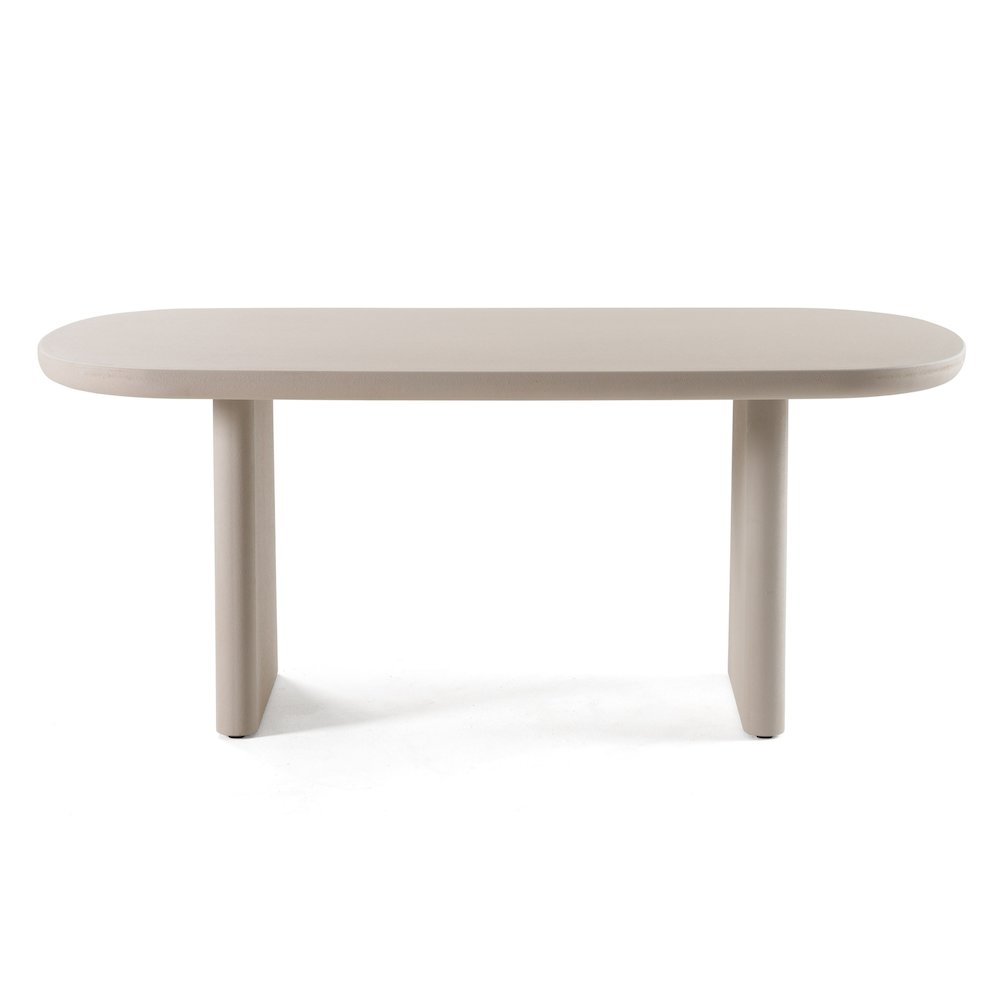 Evermore - Modern Grey Faux Cement Oval Dining Table. Picture 2