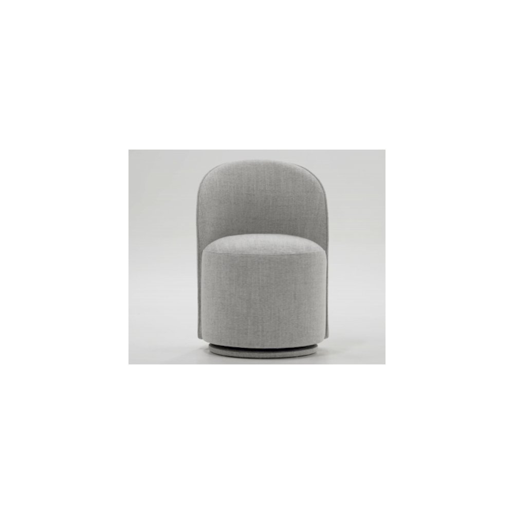 Correa - Modern Light Grey Fabric Swivel Dining Chair. Picture 8