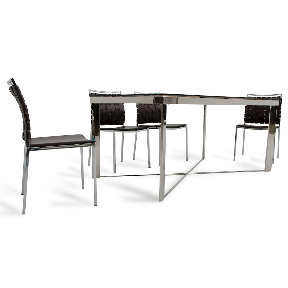 Santiago Modern Rectangular Wood Mosaic Dining Table. Picture 8