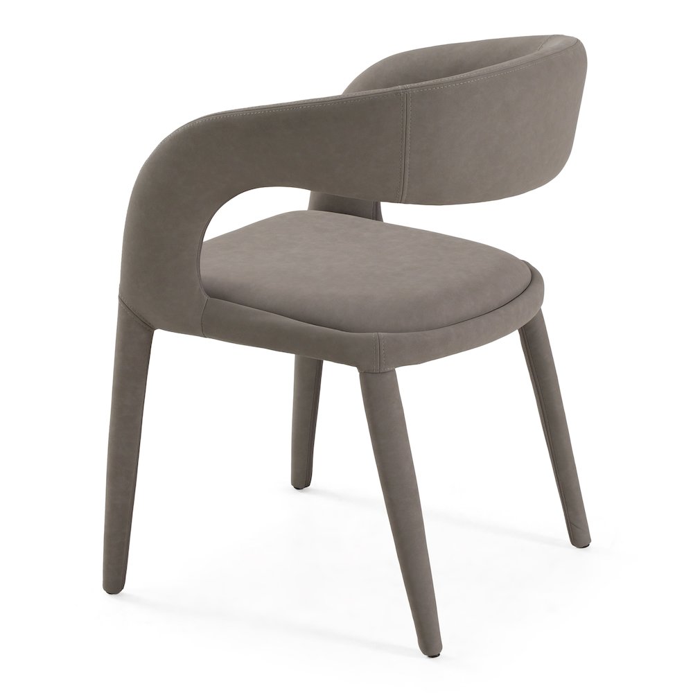 Faerron - Modern Grey Leatherette Dining Chair. Picture 6