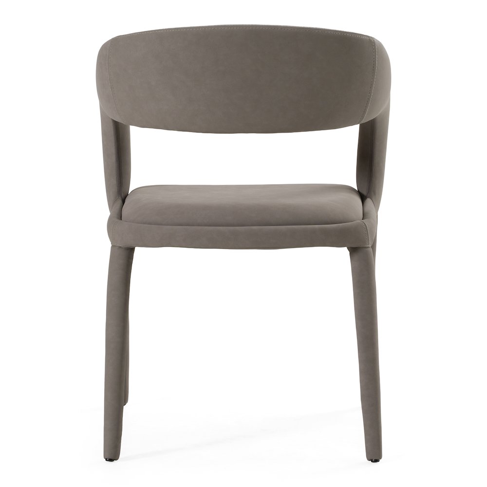 Faerron - Modern Grey Leatherette Dining Chair. Picture 3