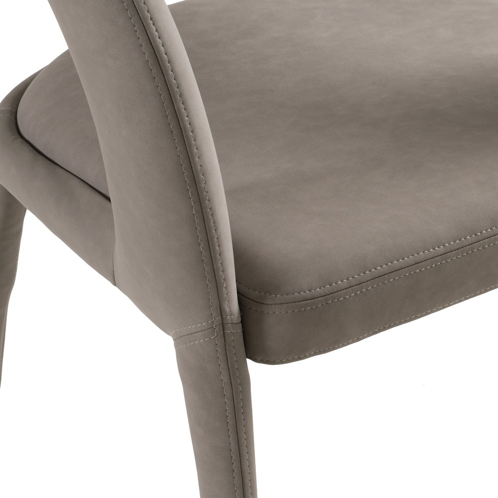 Faerron - Modern Grey Leatherette Dining Chair. Picture 4