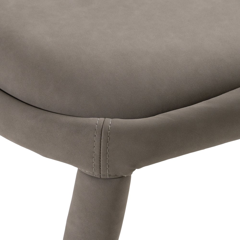 Faerron - Modern Grey Leatherette Dining Chair. Picture 5