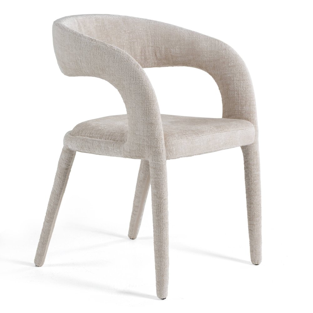 Modrest Faerron - Modern Light Grey Fabric Dining Chair. Picture 1