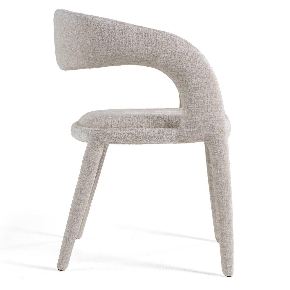 Modrest Faerron - Modern Light Grey Fabric Dining Chair. Picture 4
