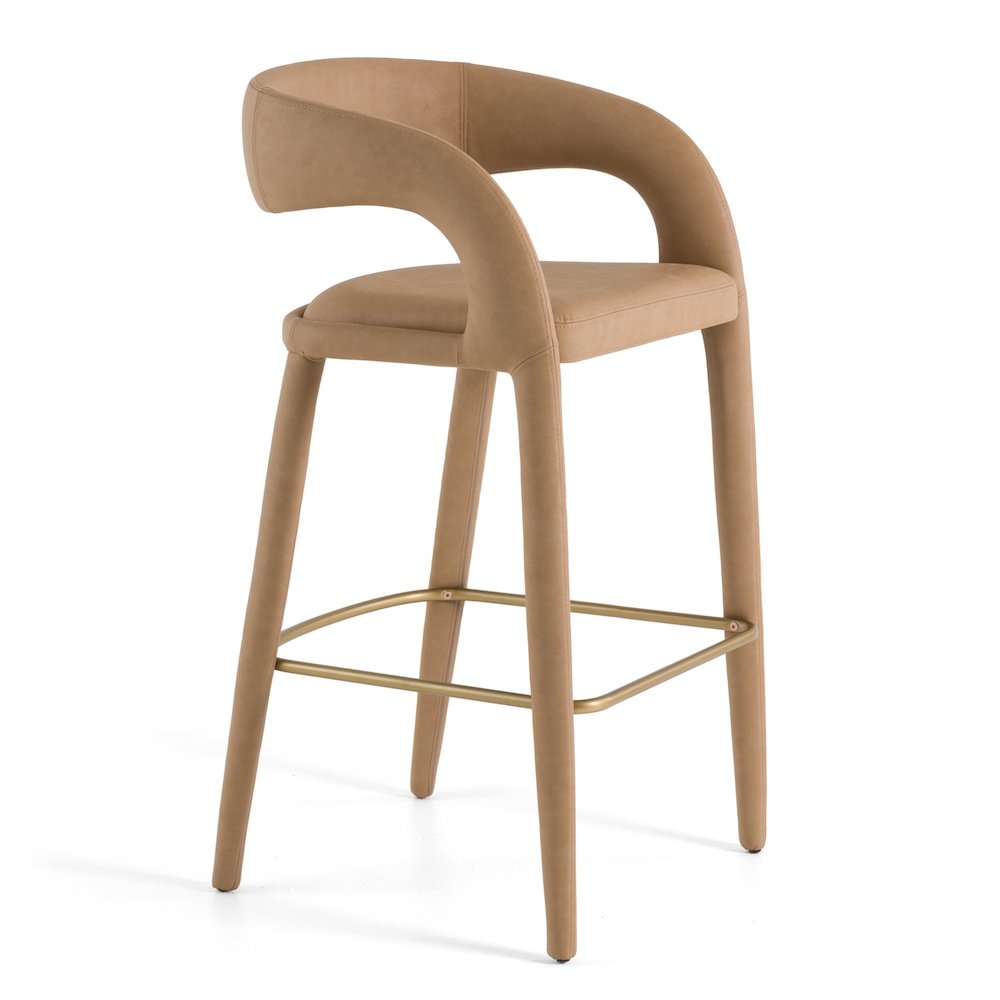 Modrest Faerron - Modern Tan Leatherette Bar Chair. Picture 1