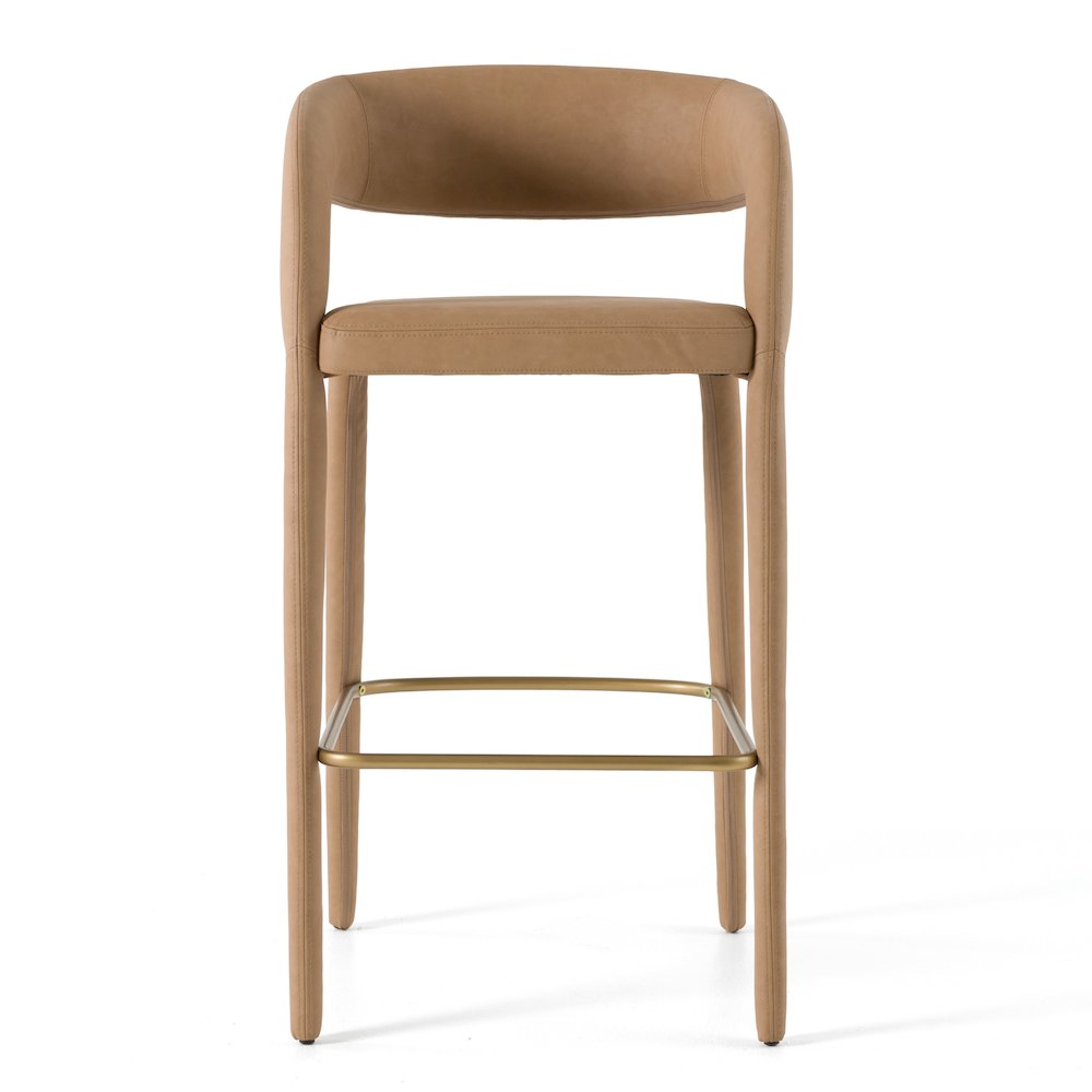 Modrest Faerron - Modern Tan Leatherette Bar Chair. Picture 2