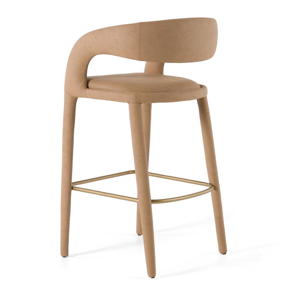 Modrest Faerron - Modern Tan Leatherette Bar Chair. Picture 5