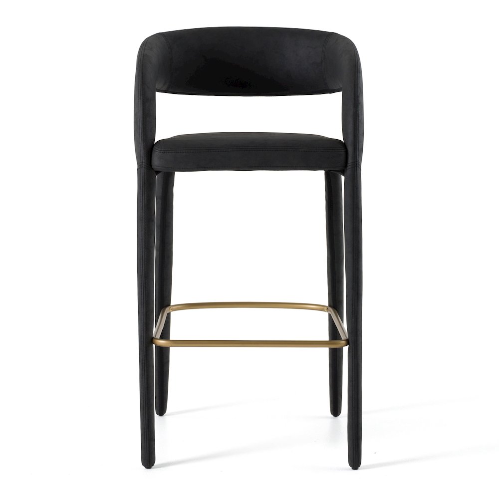 Modrest Faerron - Modern Black Leatherette Bar Chair. Picture 2