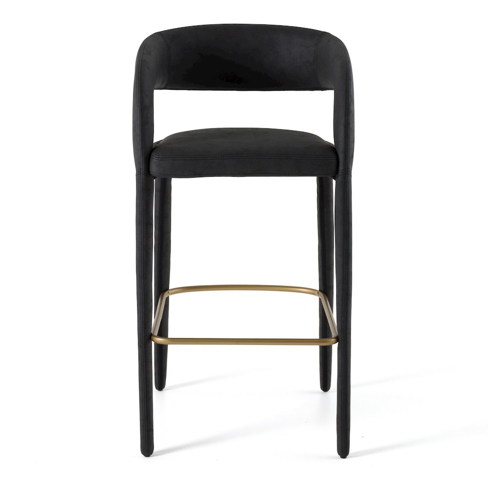 Modrest Faerron - Modern Black Leatherette Bar Chair. Picture 3