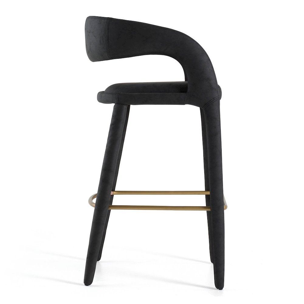 Modrest Faerron - Modern Black Leatherette Bar Chair. Picture 4