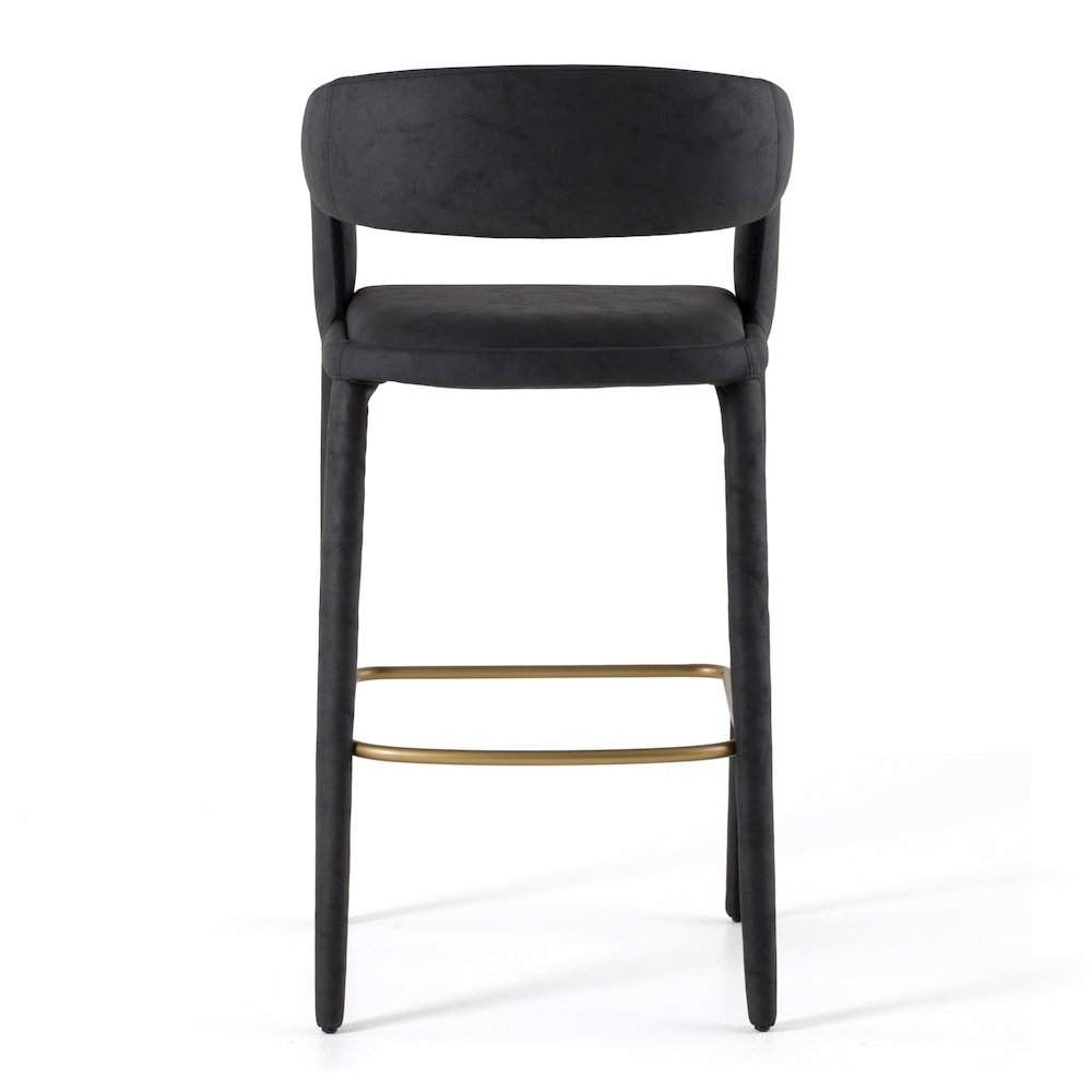 Modrest Faerron - Modern Black Leatherette Bar Chair. Picture 5