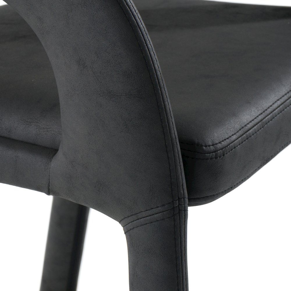 Modrest Faerron - Modern Black Leatherette Bar Chair. Picture 7