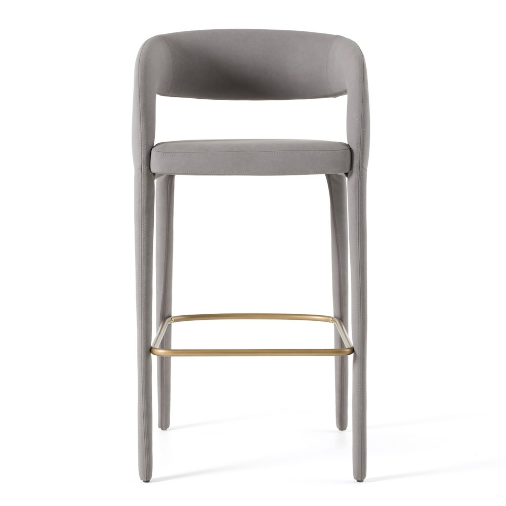Modrest Faerron - Modern Grey Leatherette Bar Chair. Picture 2