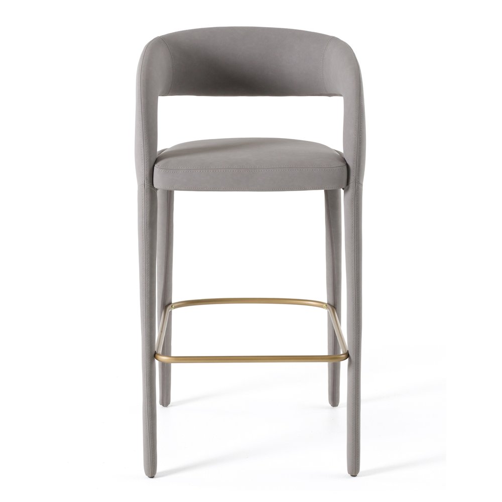Modrest Faerron - Modern Grey Leatherette Bar Chair. Picture 3