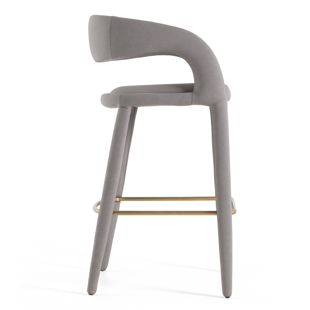 Modrest Faerron - Modern Grey Leatherette Bar Chair. Picture 4