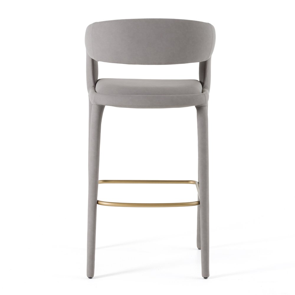 Modrest Faerron - Modern Grey Leatherette Bar Chair. Picture 5