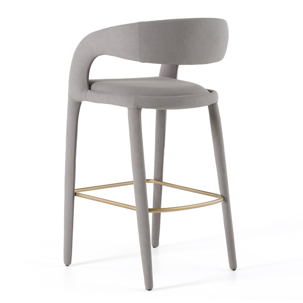 Modrest Faerron - Modern Grey Leatherette Bar Chair. Picture 6