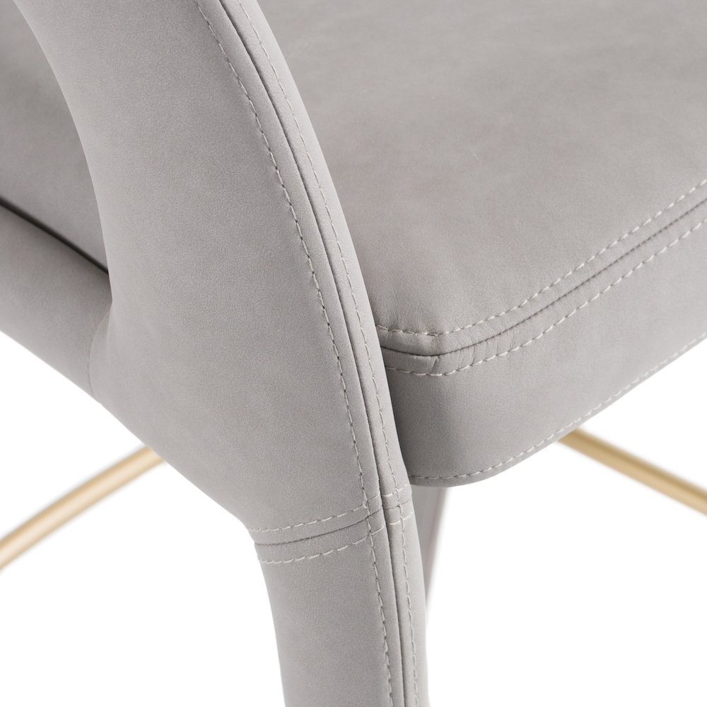 Modrest Faerron - Modern Grey Leatherette Bar Chair. Picture 7