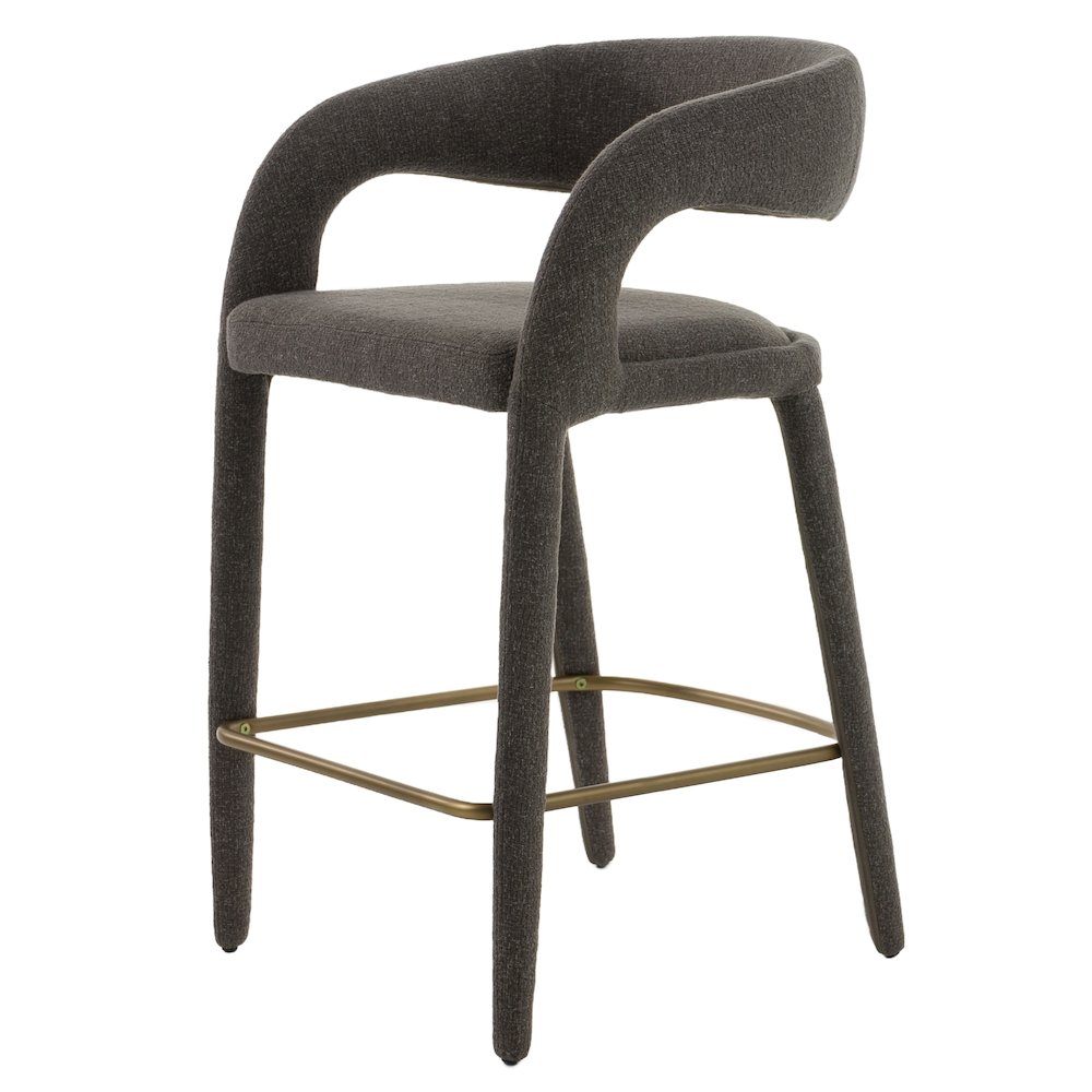 Modrest Faerron - Modern Grey Fabric Counter Chair. Picture 1