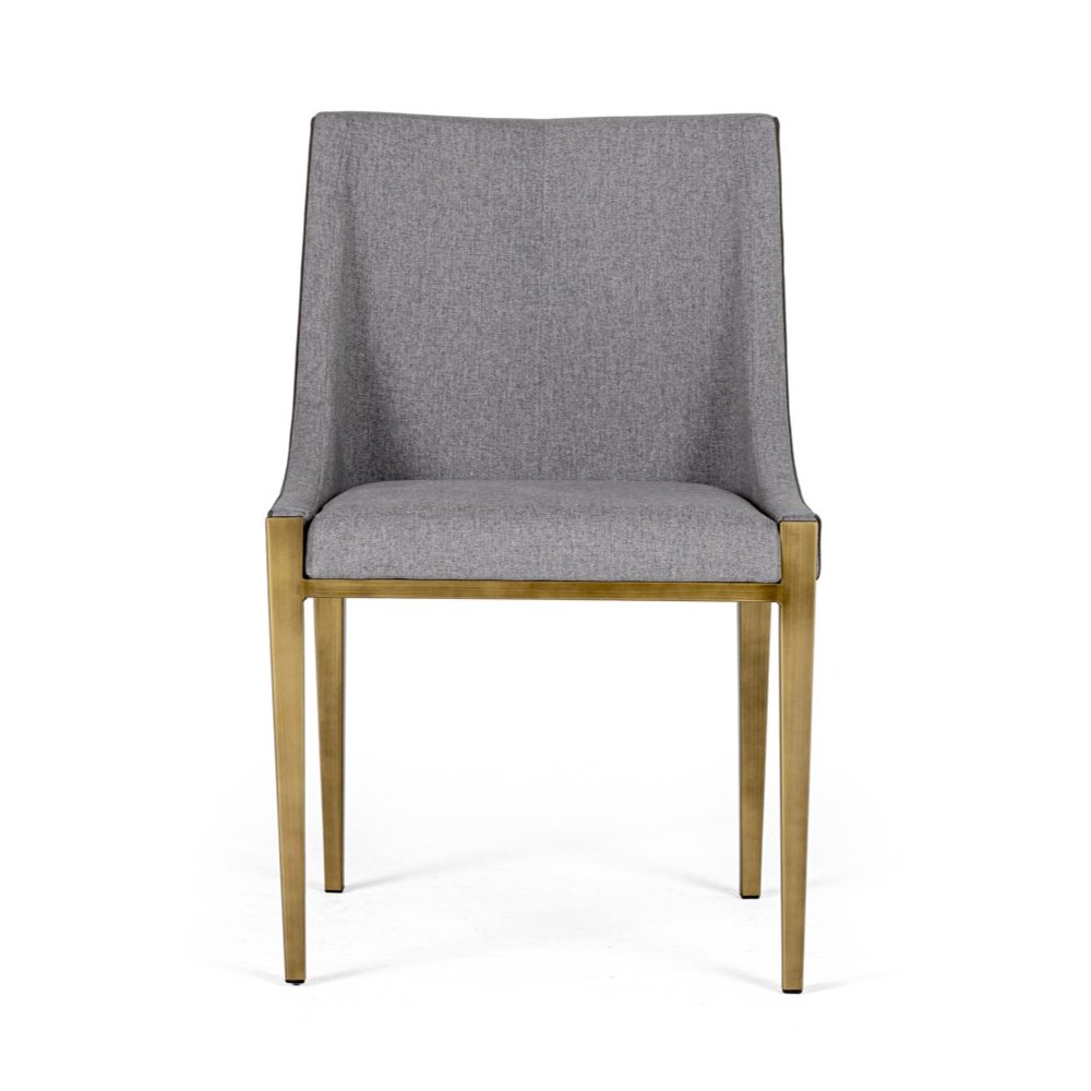 Fairview - Modern Grey and Brass Dining Chair. Picture 3