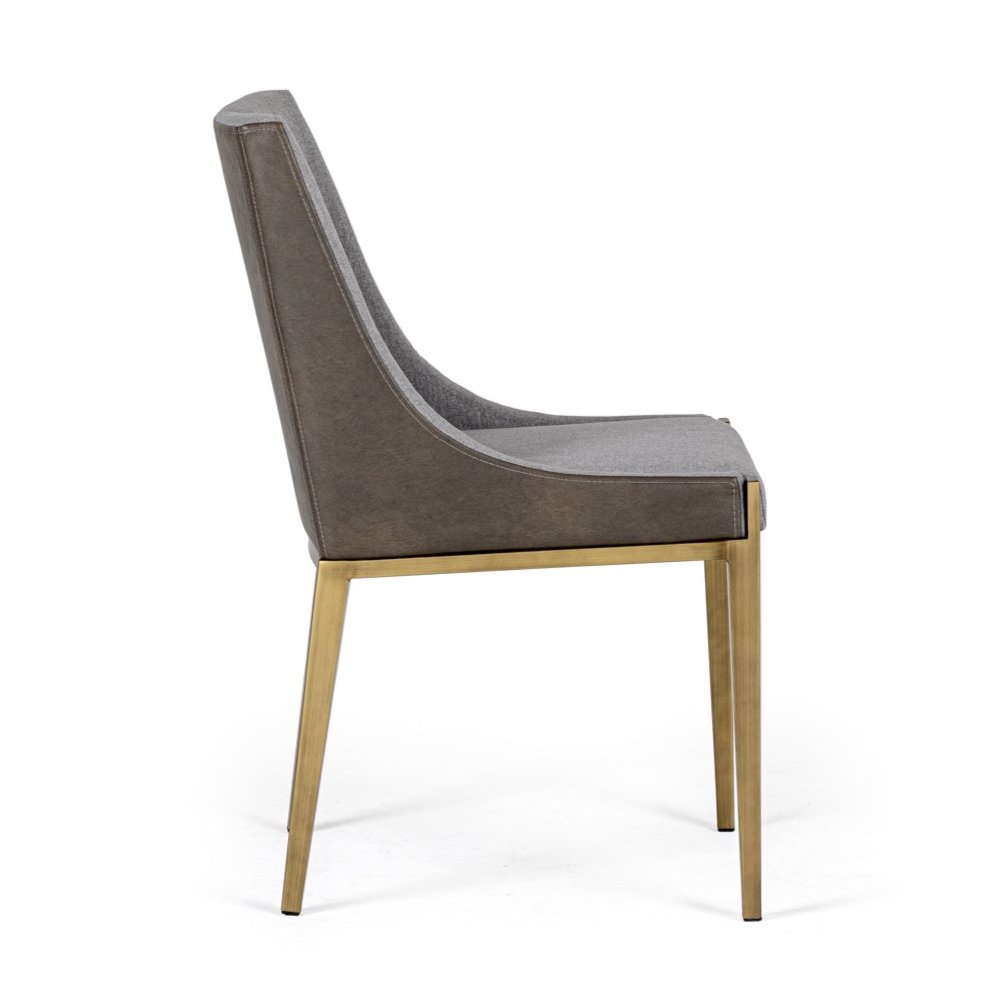 Fairview - Modern Grey and Brass Dining Chair. Picture 5