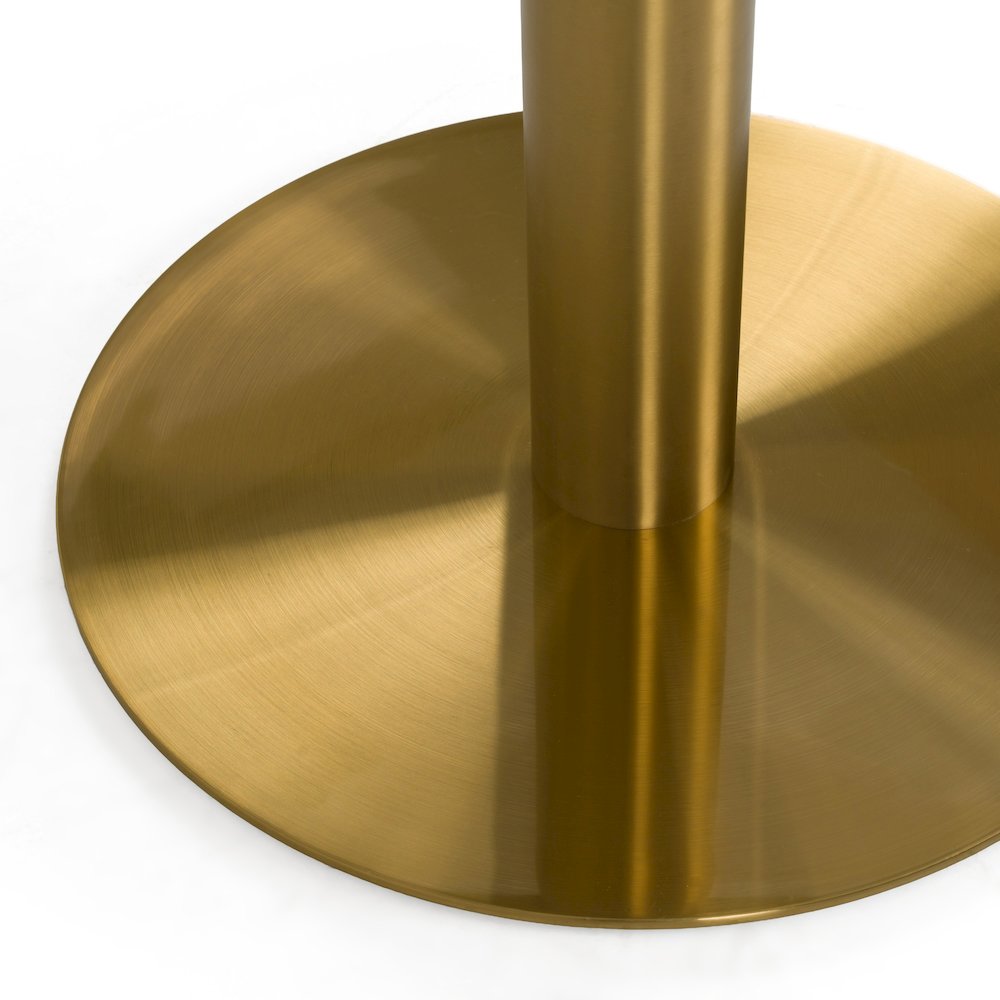 Fairway - Glam White Marble and Brushed Gold Tall End Table. Picture 3
