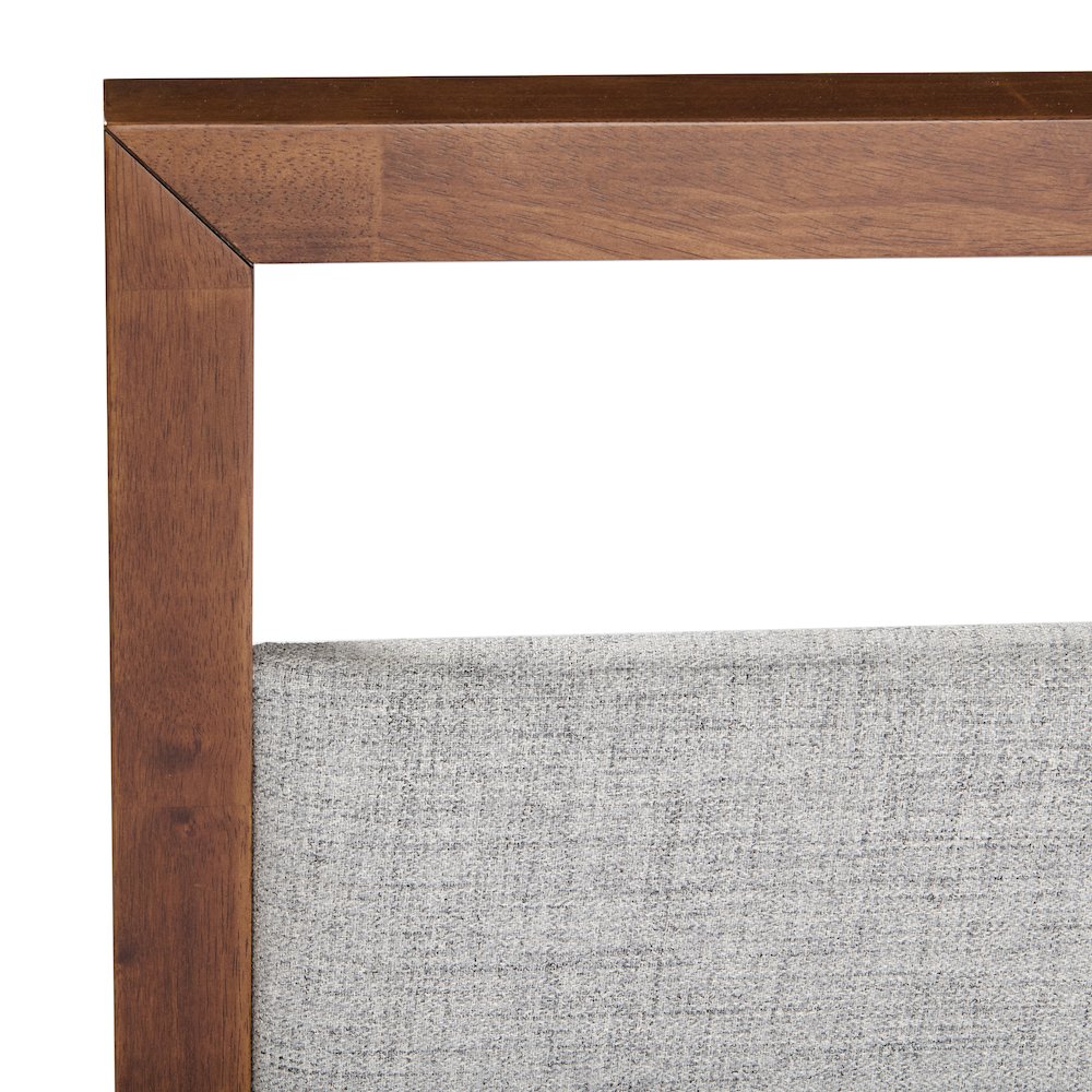 Falcor - Modern Grey Fabric and Walnut Veneer Eastern King Bed. Picture 7