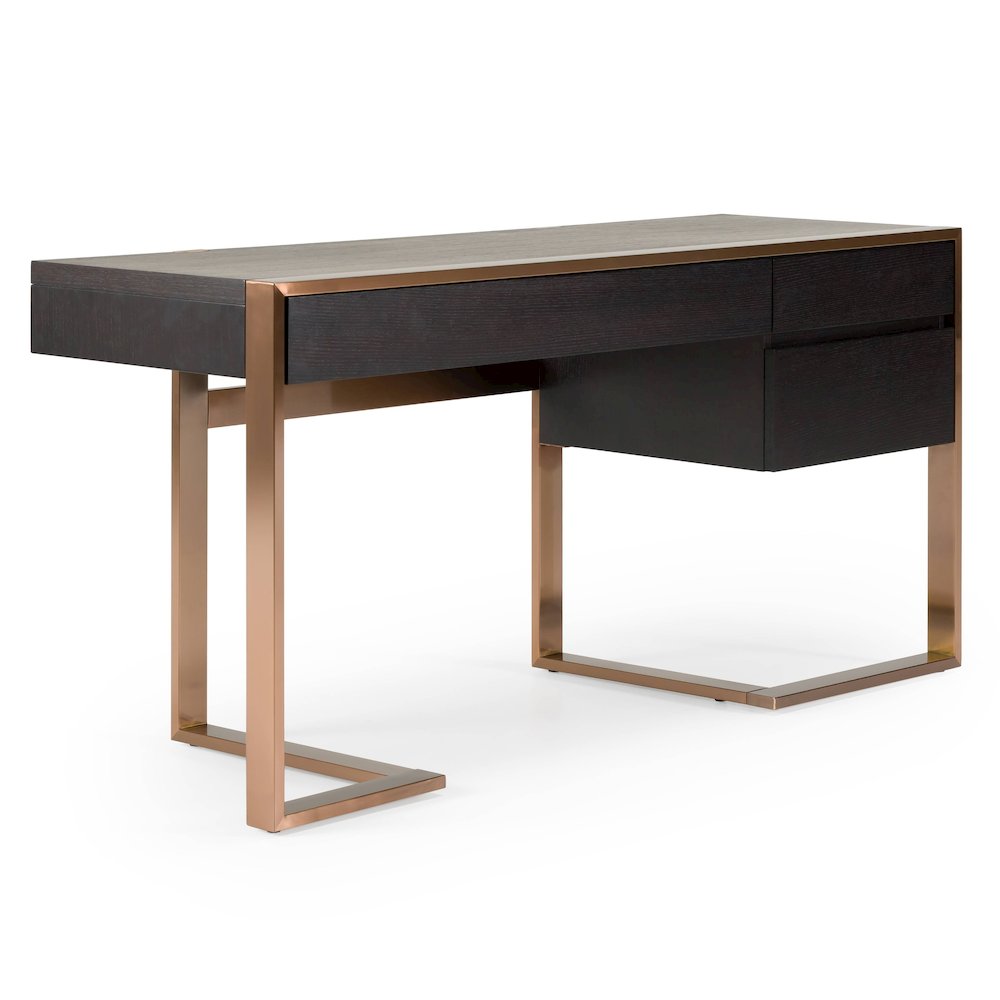 Modern Fauna Wenge and Brass Desk. Picture 3