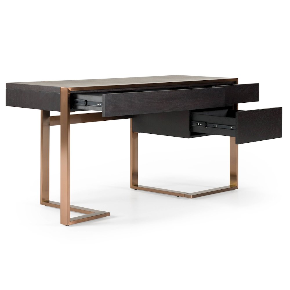 Modern Fauna Wenge and Brass Desk. Picture 6