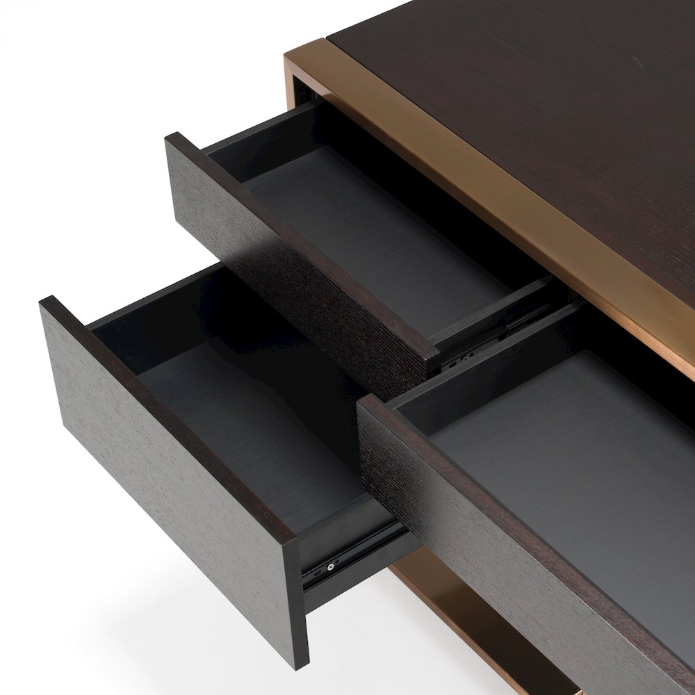 Modern Fauna Wenge and Brass Desk. Picture 7