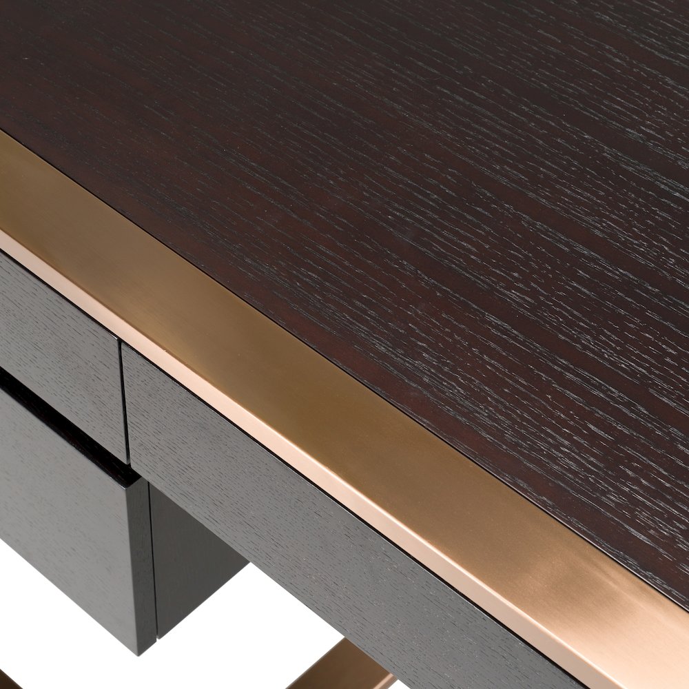 Modern Fauna Wenge and Brass Desk. Picture 8
