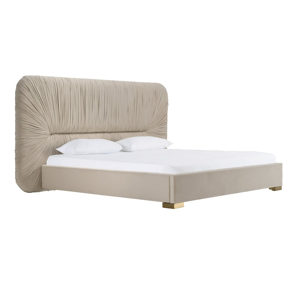 Modrest Florence - Eastern King Modern Beige and Gold Bed. Picture 2