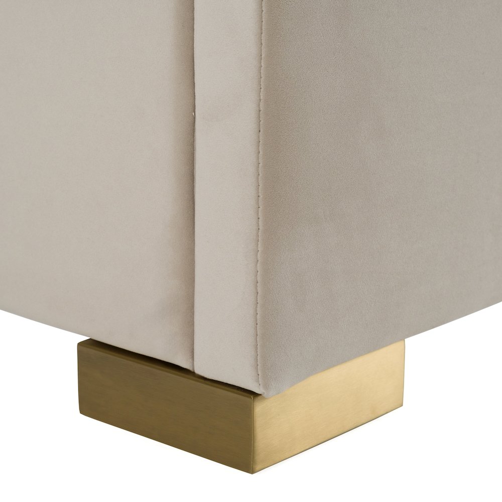 Modrest Florence - Eastern King Modern Beige and Gold Bed. Picture 4