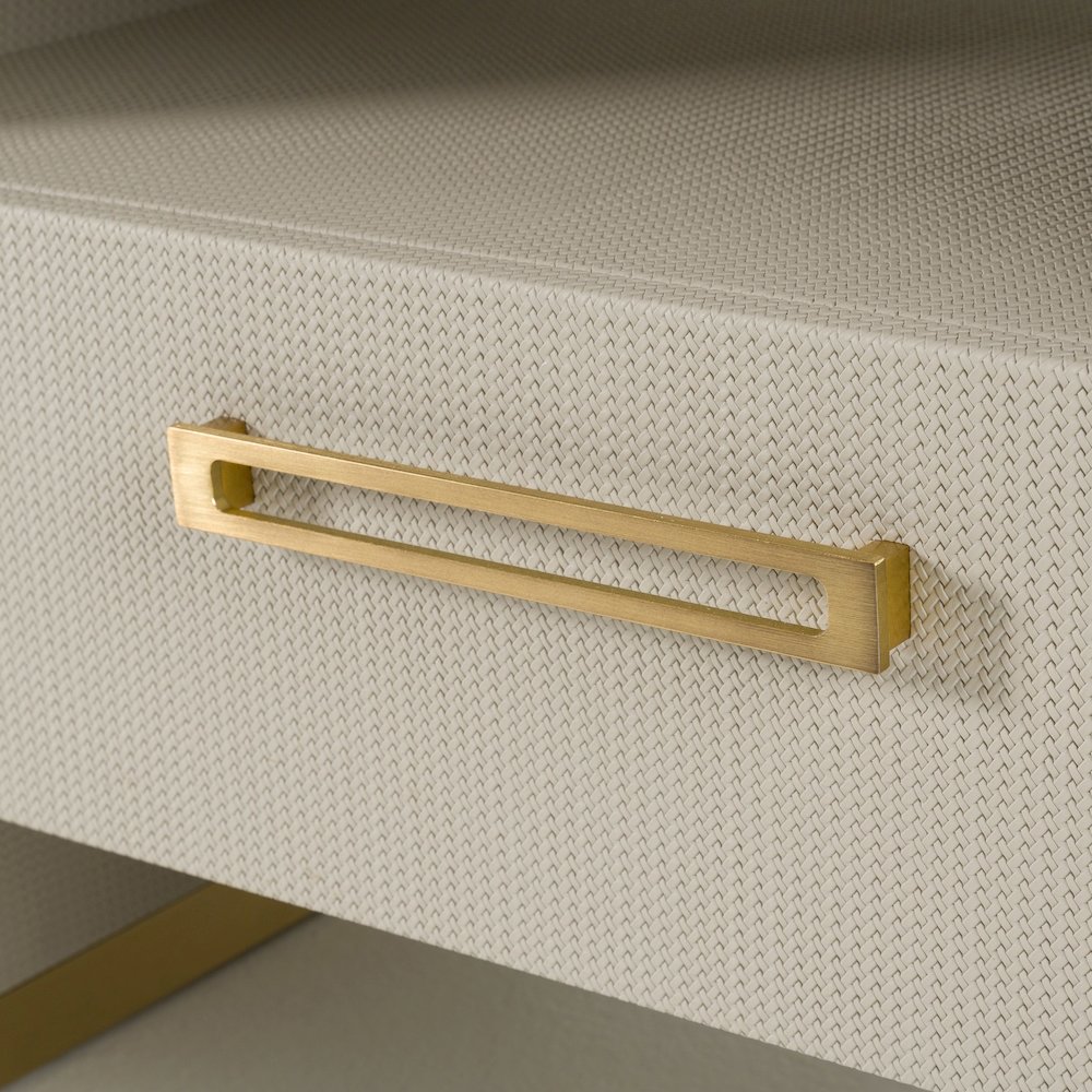 Modrest Florence - Modern Beige Shagreen + Gold Nightstand. Picture 5