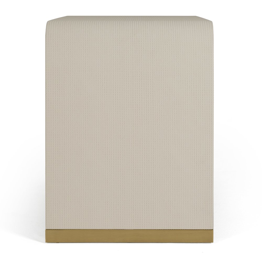 Modrest Florence - Modern Beige Shagreen + Gold Nightstand. Picture 6