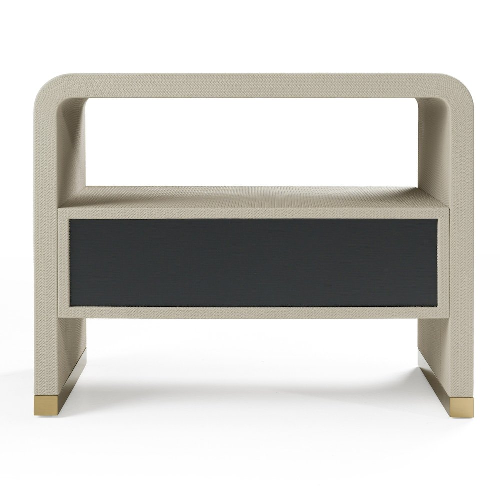 Modrest Florence - Modern Beige Shagreen + Gold Nightstand. Picture 7