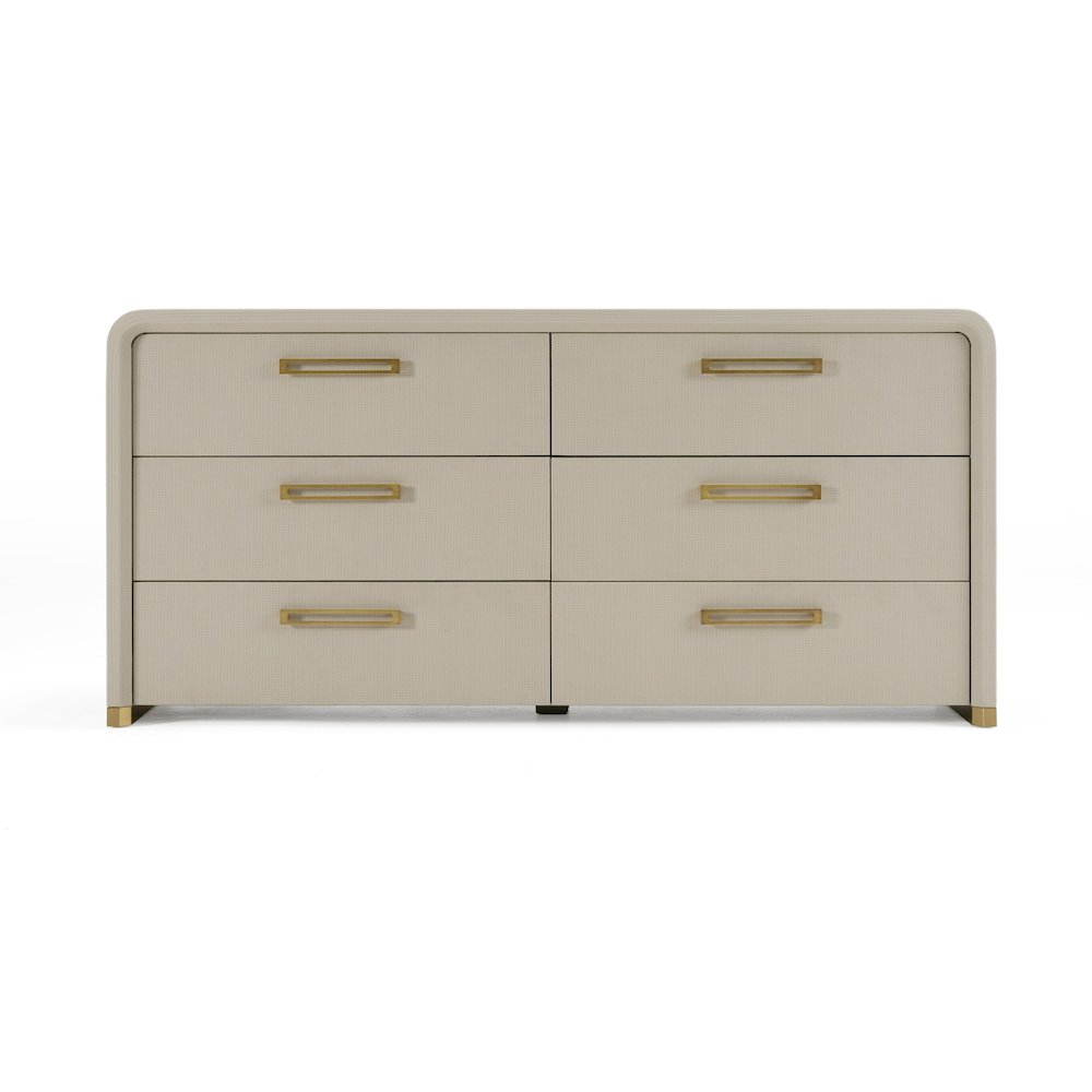 Modrest Florence - Modern Beige Shagreen + Gold Dresser. Picture 1