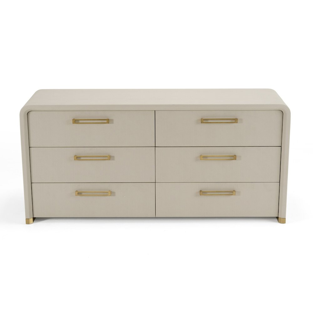 Modrest Florence - Modern Beige Shagreen + Gold Dresser. Picture 2