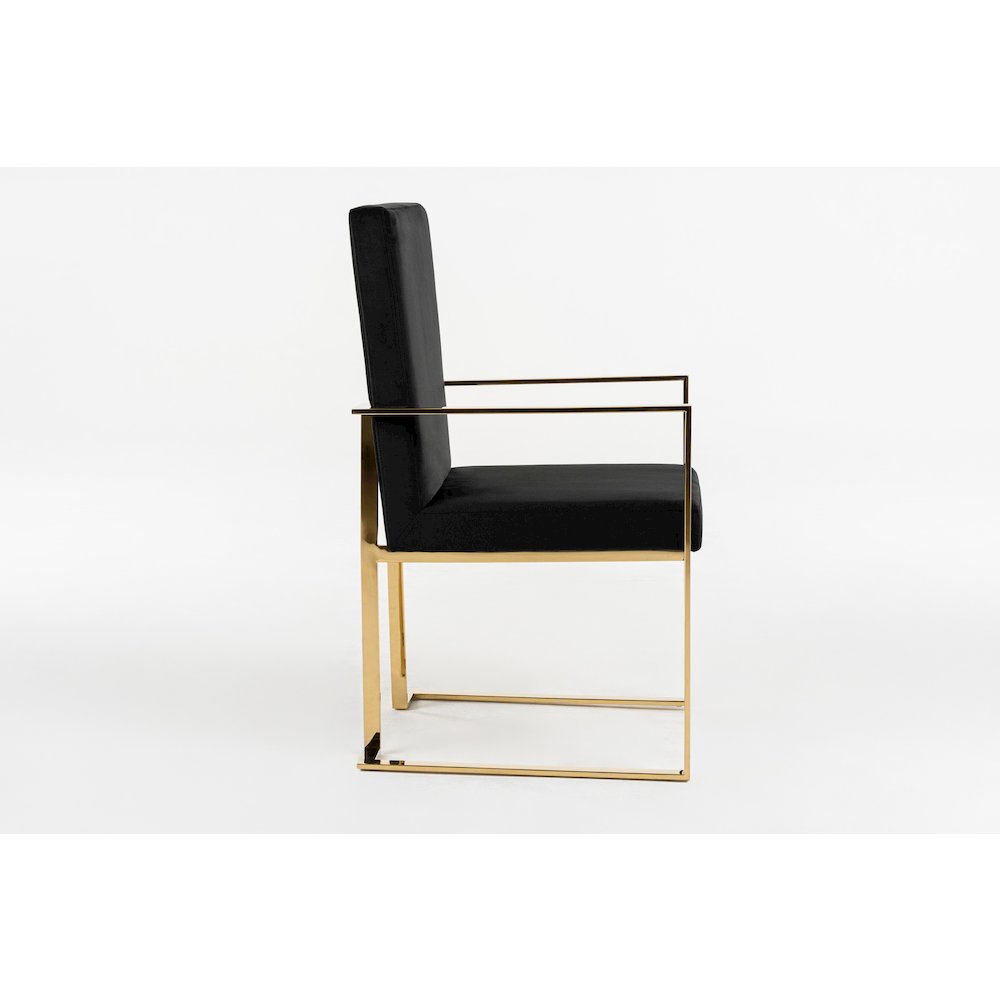 Fowler - Modern Black Velvet Dining Chair. Picture 4