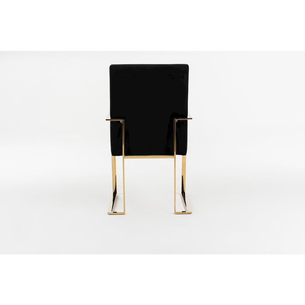 Fowler - Modern Black Velvet Dining Chair. Picture 5