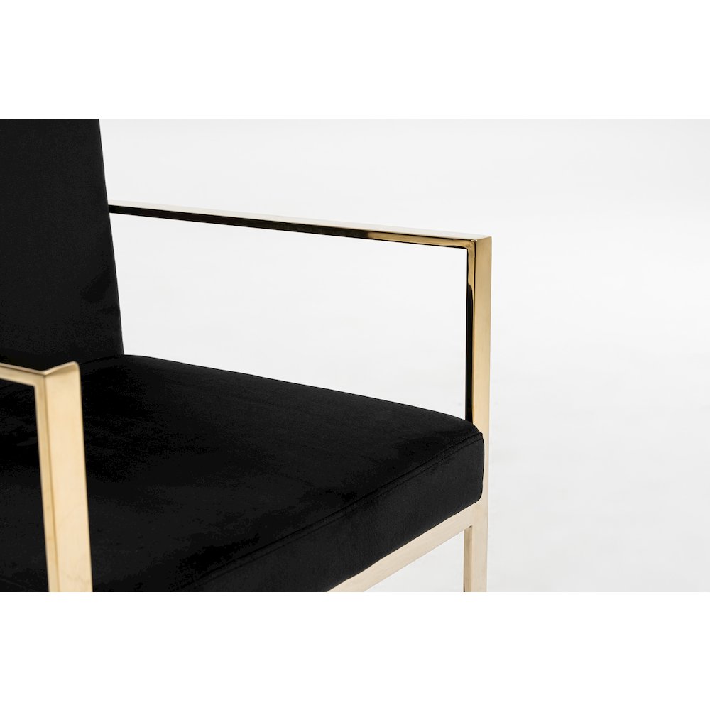 Fowler - Modern Black Velvet Dining Chair. Picture 6