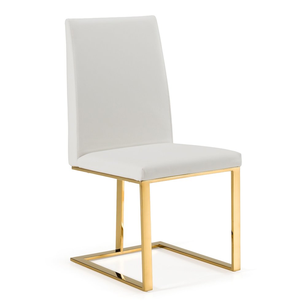 Frankie - Contemporary White and Gold Dining Chair. Picture 1