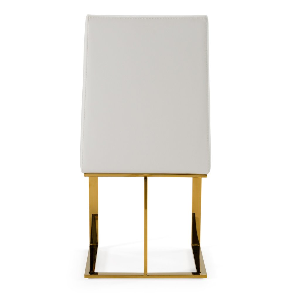 Frankie - Contemporary White and Gold Dining Chair. Picture 5